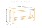 Moriville Beige Counter Height Dining Bench - Gate FurnitureAccent Bench
