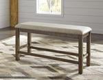 Moriville Beige Counter Height Dining Bench - Lara FurnitureAccent Bench