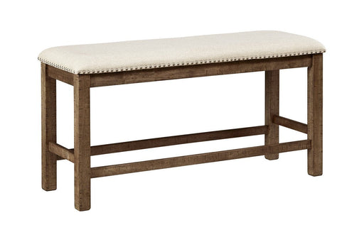 Moriville Beige Counter Height Dining Bench - Lara FurnitureAccent Bench