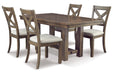 Moriville Beige Dining Table and 4 Chairs - Gate FurnitureDining Room Set