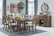 Moriville Beige Dining Table and 6 Chairs - Lara FurnitureDining Room Set