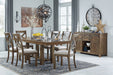Moriville Beige Dining Table and 6 Chairs - Gate FurnitureDining Room Set