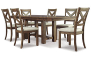 Moriville Beige Dining Table and 6 Chairs - Lara FurnitureDining Room Set