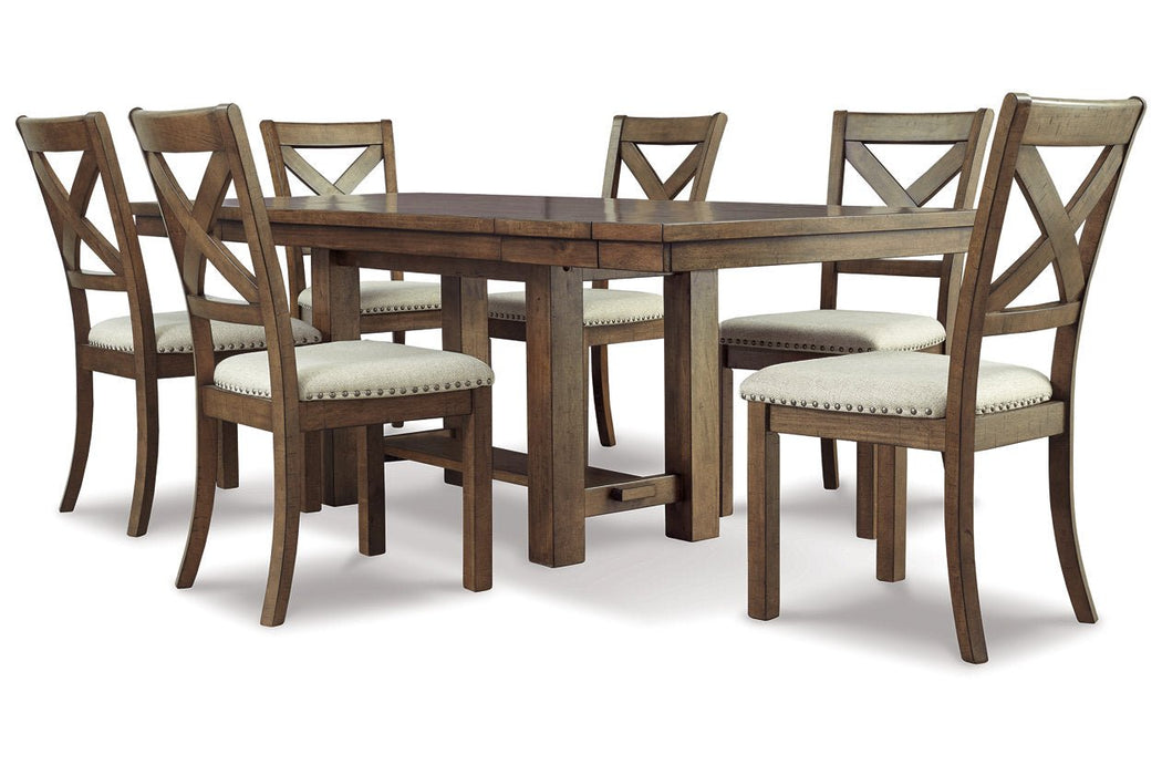 Moriville Beige Dining Table and 6 Chairs - Gate FurnitureDining Room Set