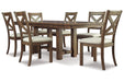 Moriville Beige Dining Table and 6 Chairs - Gate FurnitureDining Room Set