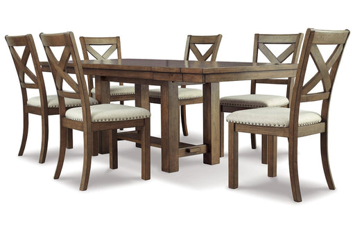 Moriville Beige Dining Table and 6 Chairs - Gate FurnitureDining Room Set
