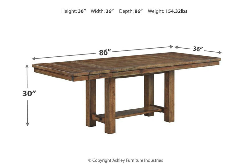Moriville Grayish Brown Dining Extension Table - Lara FurnitureDining Table