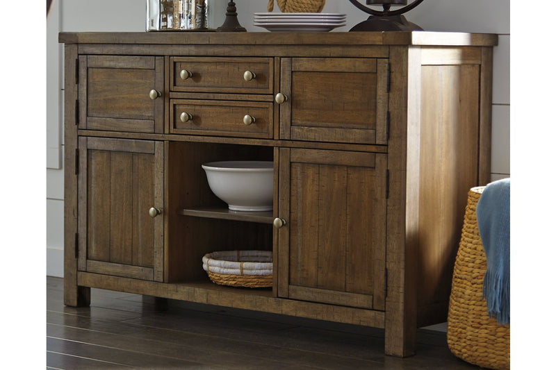 Moriville Grayish Brown Dining Server - Lara FurnitureCabinet
