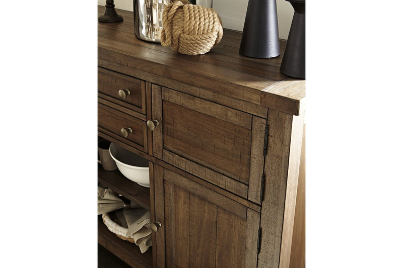 Moriville Grayish Brown Dining Server - Lara FurnitureCabinet