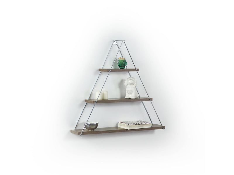 Moset Triangle Shelf in Walnut-Chrome - 760-MOS-MT191001
