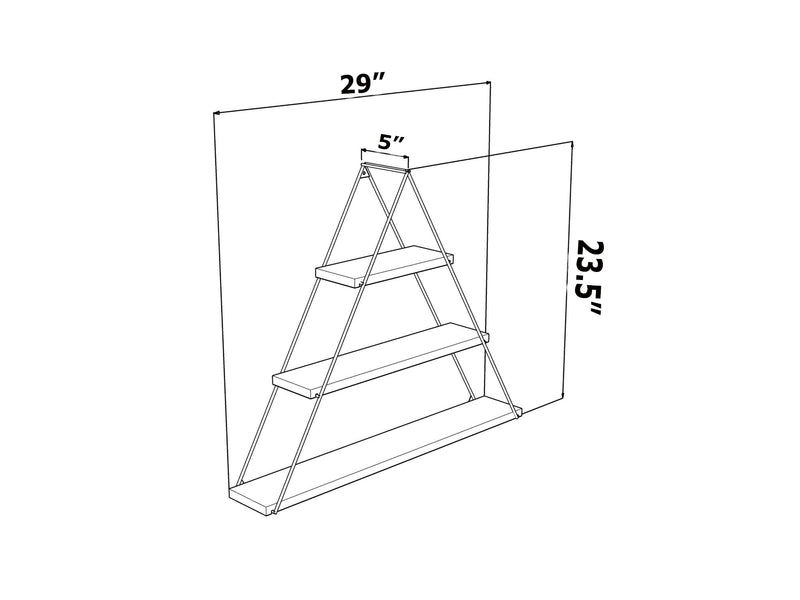 Moset Triangle Shelf in Walnut-Chrome - 760-MOS-MT191001