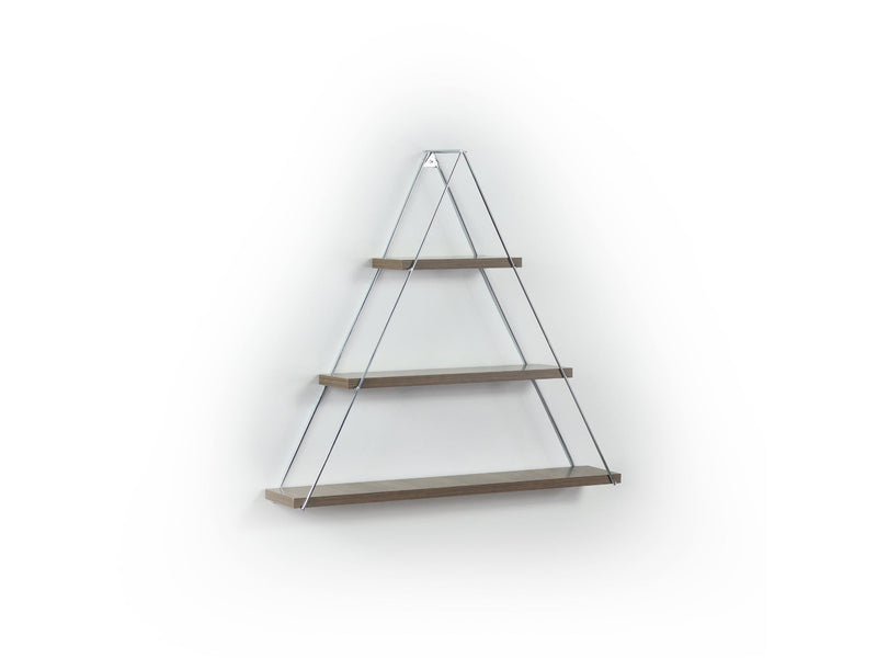 Moset Triangle Shelf in White-Chrome - 760-MOS-MT191003
