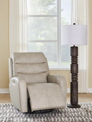 Motion-Max Stonewash Swivel Glider Power Recliner - PCU1550095