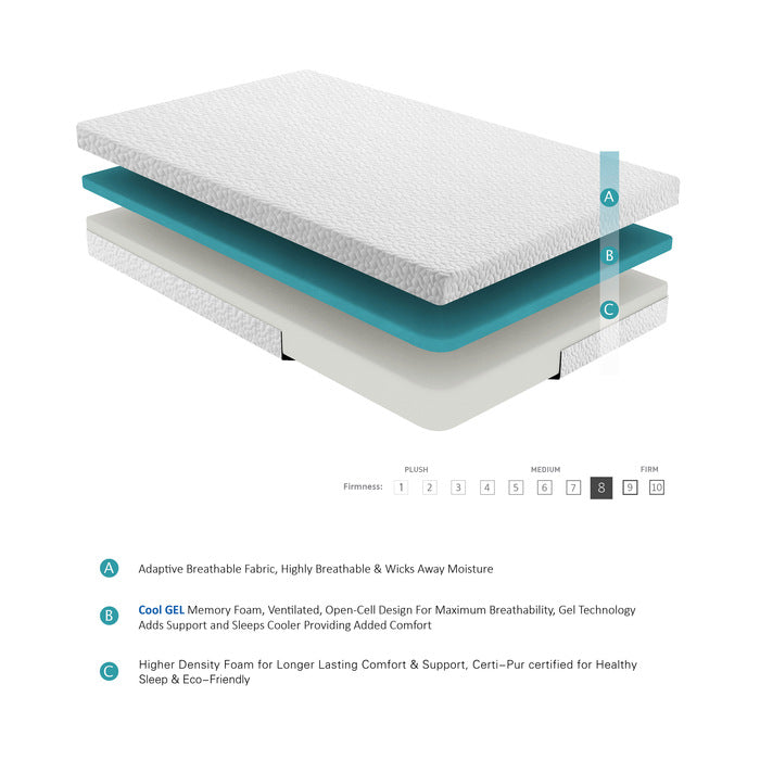 MT-G06T 6" Twin Gel-Infused Memory Foam Mattress - MT-G06T