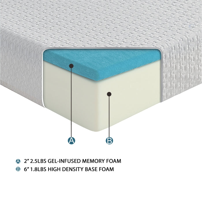 MT-G08Q 8" Queen Gel-Infused Memory Foam Mattress - MT-G08Q