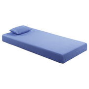 MT-PG07BLT 7" Blue Twin Gel-Infused Memory Foam Mattress and Pillow Set - MT-PG07BLT