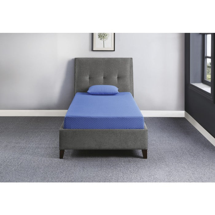 MT-PG07BLT 7" Blue Twin Gel-Infused Memory Foam Mattress and Pillow Set - MT-PG07BLT