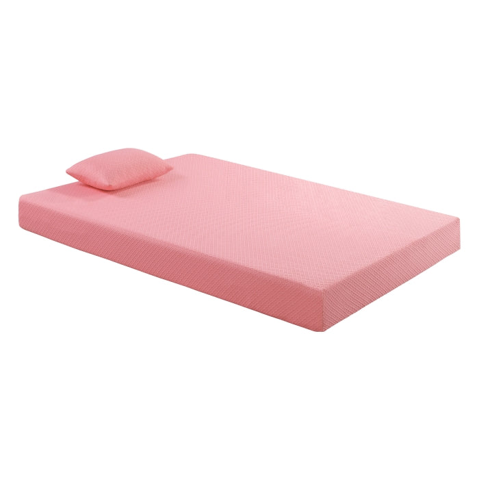 MT-PG07PKF 7" Pink Full Gel-Infused Memory Foam Mattress and Pillow Set - MT-PG07PKF