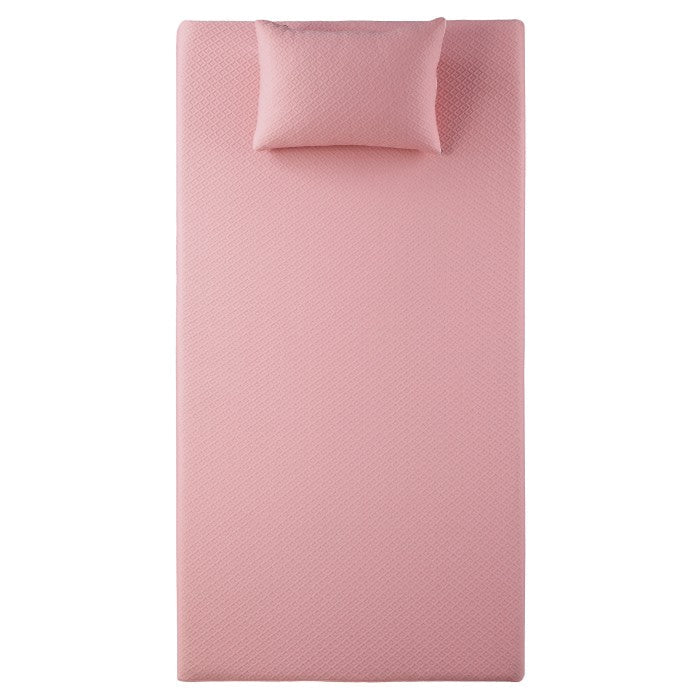 MT-PG07PKT 7" Pink Twin Gel-Infused Memory Foam Mattress and Pillow Set - MT-PG07PKT