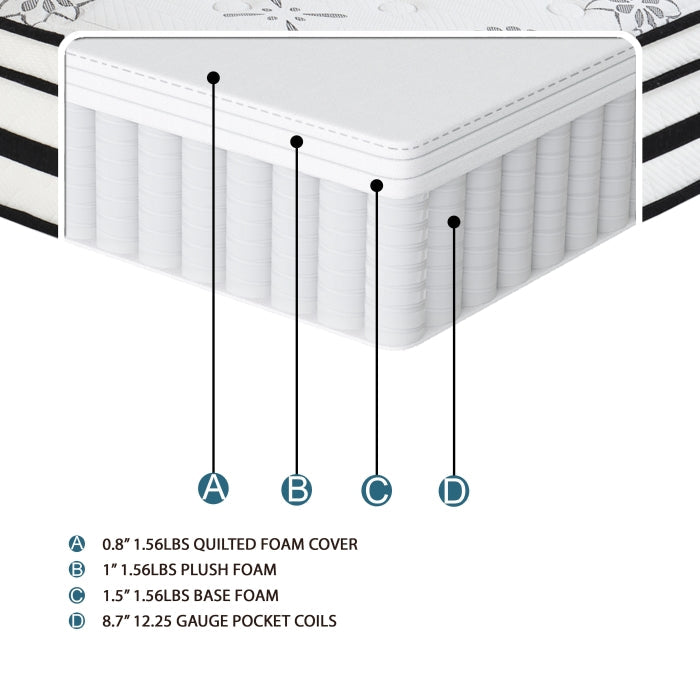 MT-PH12Q 12" Queen Hybrid Mattress - MT-PH12Q