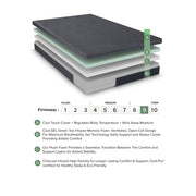 MT-UNG11EK 11" Eastern King Green Tea Gel-Infused Memory Foam Mattress - MT-UNG11EK