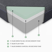 MT-UNG11Q 11" Queen Green Tea Gel-Infused Memory Foam Mattress - MT-UNG11Q
