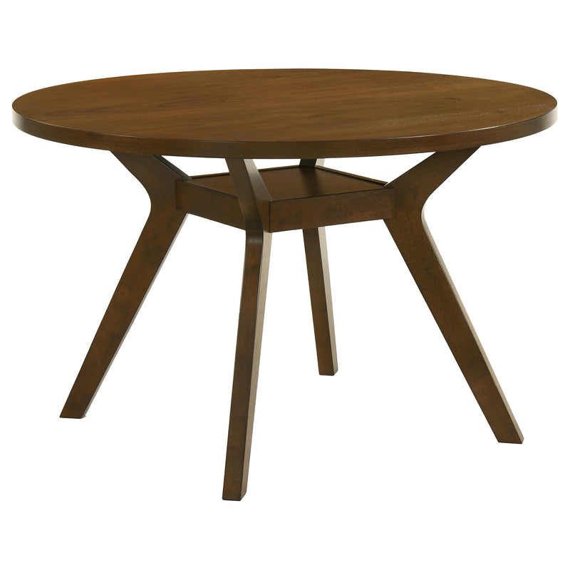 Mueller 5-piece 48-inch Round Dining Set Brown and Beige - 193580-S5