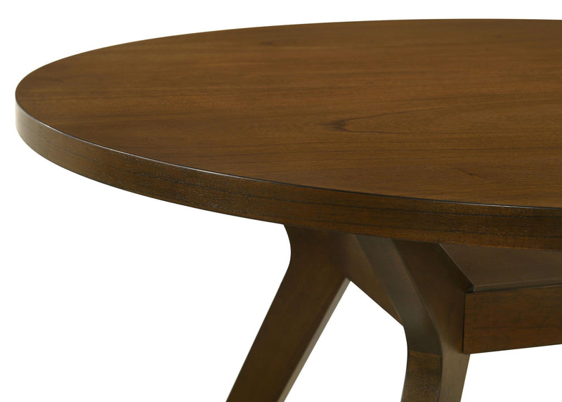 Mueller 5-piece 48-inch Round Dining Set Brown and Beige - 193580-S5