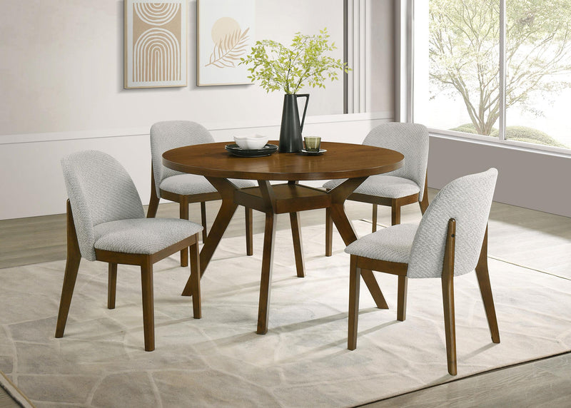 Mueller Upholstered Dining Side Chair Brown and Beige (Set of 2) - 193582