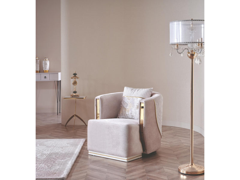 Munich 3-pieces (Sofa & Loveseat & Chair) Livingroom Set Cream in Cream - 101-MUN-TRK276-321