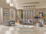 Munich 3-pieces (Sofa & Loveseat & Chair) Livingroom Set Grey in Grey - 101-MUN-TRK375-321