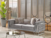 Munich 3-pieces (Sofa & Loveseat & Chair) Livingroom Set Grey in Grey - 101-MUN-TRK375-321