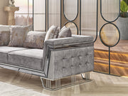 Munich Stationary Loveseat Grey in Grey - 101-MUN-TRK375-2