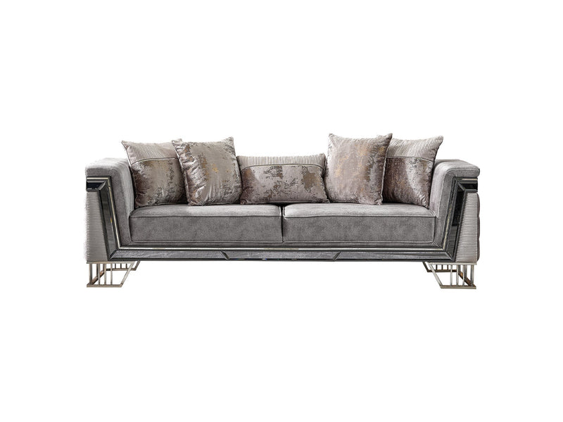 Munich Stationary Sofa Grey in Grey - 101-MUN-TRK375-3