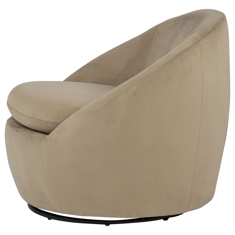 Myernick Velvet Upholstered Swivel Accent Chair Camel - 903228