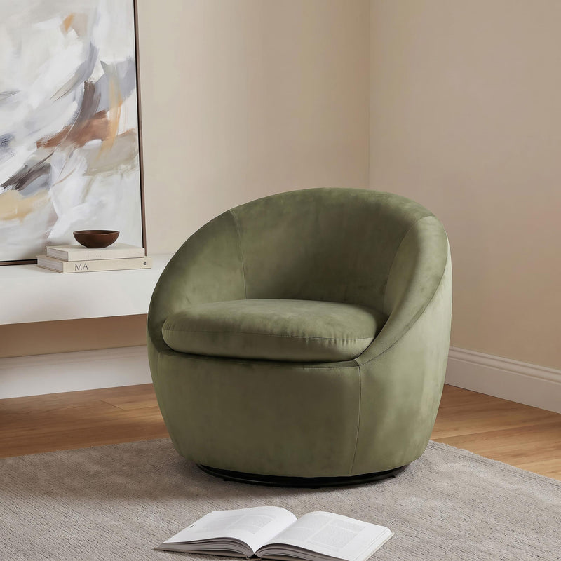 Myernick Velvet Upholstered Swivel Accent Chair Olive - 903229