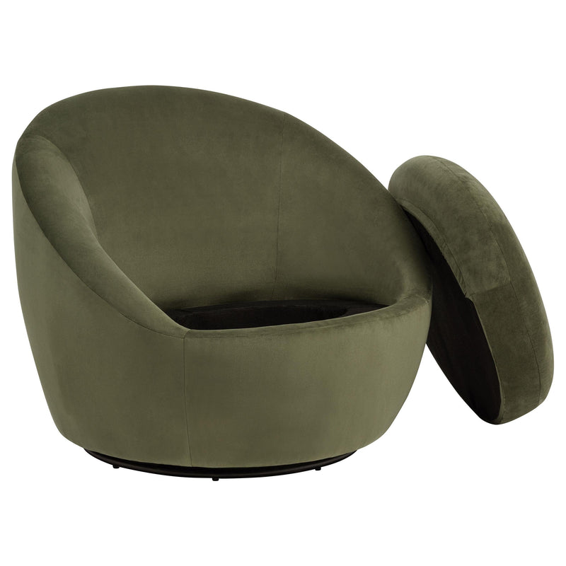 Myernick Velvet Upholstered Swivel Accent Chair Olive - 903229