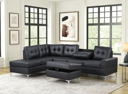Myers - Black Storage Ottoman with Plastic Legs - S560-O