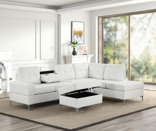 Myers - White Storage Ottoman with Plastic Legs - S561-O
