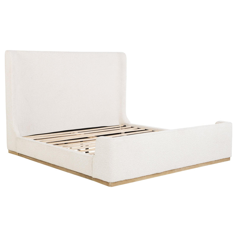 Nala Eastern King Bouclé Upholstered Platform Bed Cream - 302046KE