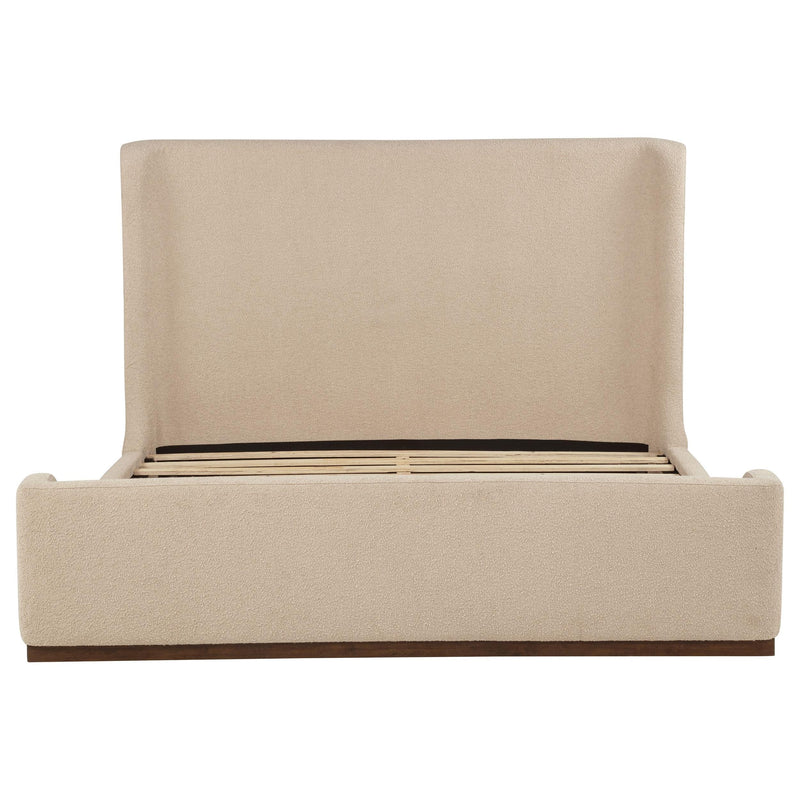 Nala Eastern King Fabric Upholstered Platform Bed Tan - 315978KE