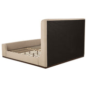 Nala Eastern King Fabric Upholstered Platform Bed Tan - 315978KE