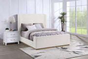 Nala Queen Bouclé Upholstered Platform Bed Cream - 302046Q