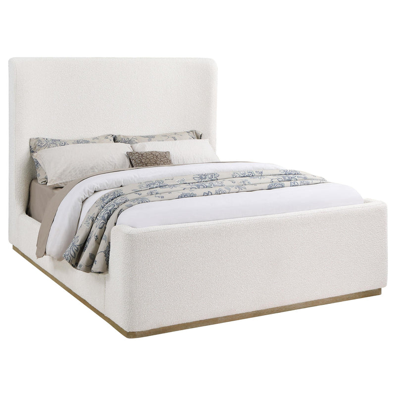 Nala Queen Bouclé Upholstered Platform Bed Cream - 302046Q