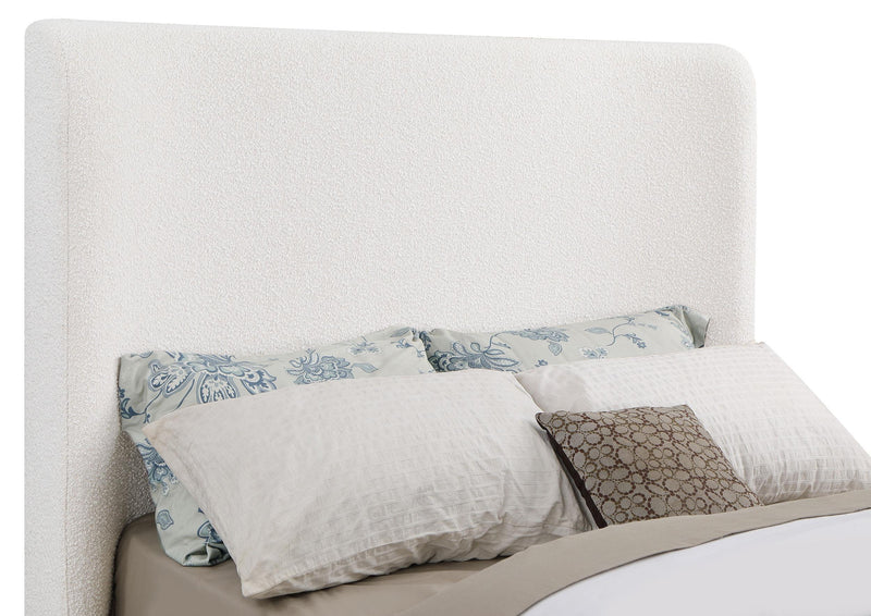Nala Queen Bouclé Upholstered Platform Bed Cream - 302046Q