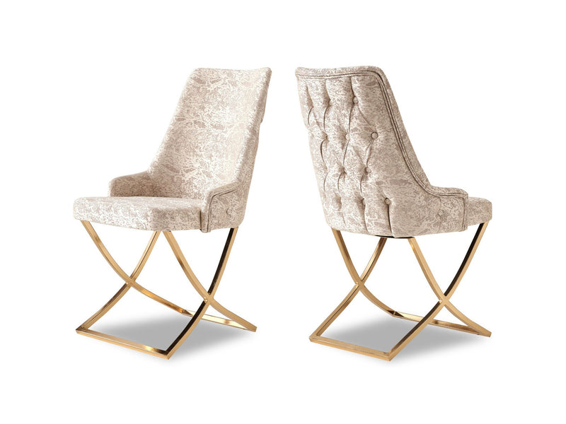 Napoli Dining Chair - Gold X Leg - 115-PIE-NESTA13-DC