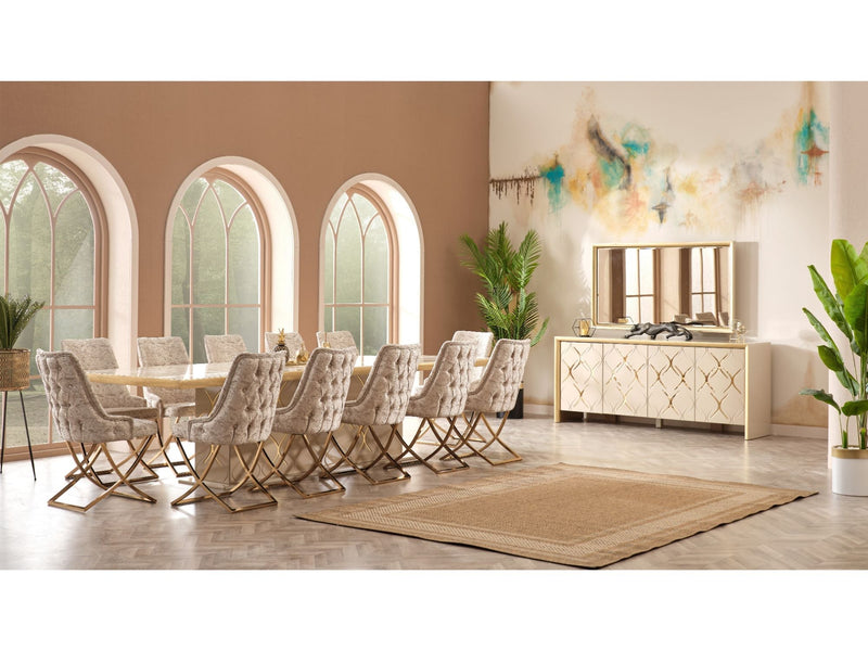 Napoli Dining Chair - Gold X Leg - 115-PIE-NESTA13-DC