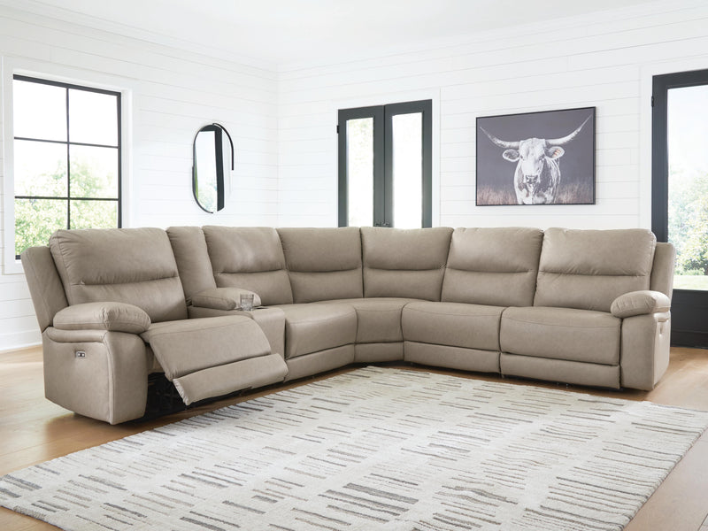 Narwhal Place Pebble 6-Piece Reclining Sectional with Storage Console - PC99201S36