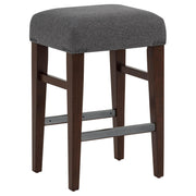 Naser Upholstered Counter Stool Grey and Dark Walnut (Set of 2) - 115487DWA