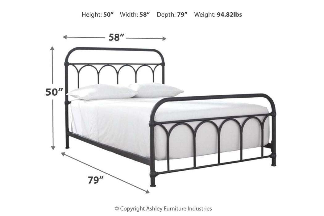 Nashburg Black Full Metal Bed - Gate FurnitureFull Bed